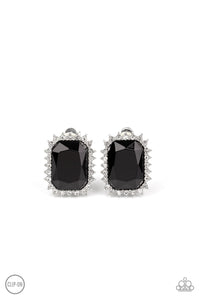 Insta Famous - Black Gem Clip-on Earring