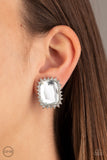 Insta Famous- White Gem Clip-on Earring