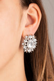 Serious Star Power - White Earrings