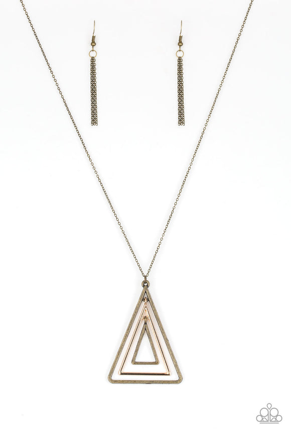 TRI Harder - Brass Necklace