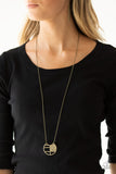 Abstract Aztec - Brass Necklace