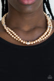 Put On Your Party Dress - Brown Pearls Necklace