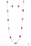 Glassy Glamorous - Purple Necklace