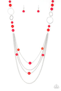 Bubbly Bright - Red Necklace