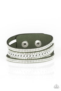 Rollin In Rhinestones - Green Bracelet