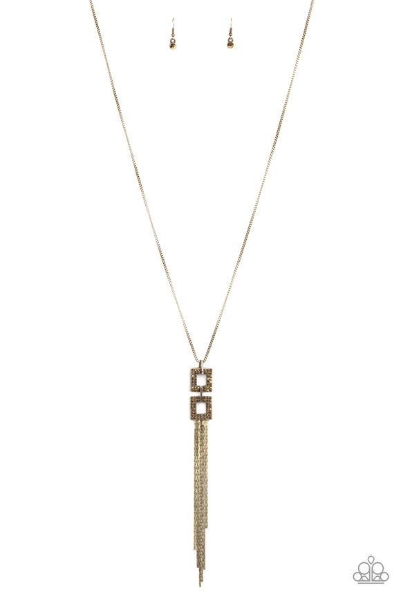 Times Square Stunner - Brass Necklace