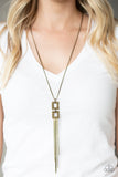 Times Square Stunner - Brass Necklace