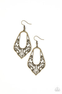 Grapevine Glamour - Brass Earrings