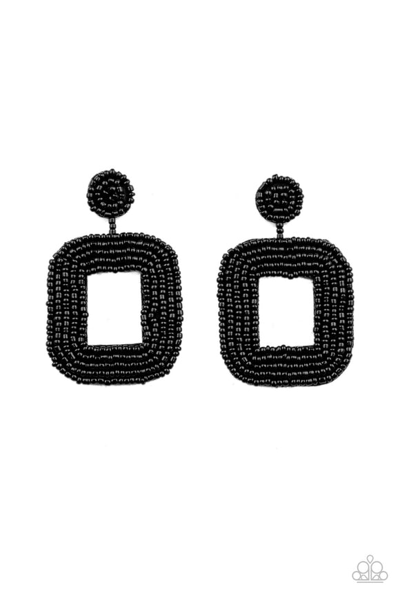 Beaded Bella - Black Earring