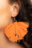 Macrame Mamba - Orange Earring