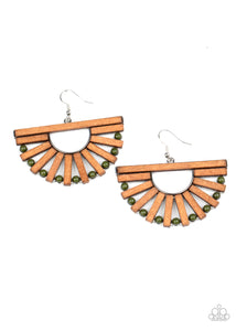 Wooden Wonderland - Green Earrings