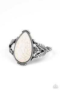 Blooming Oasis - White Cuff Bracelet