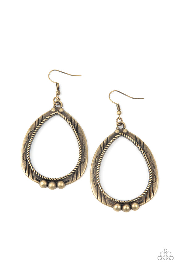 Terra Topography - Brass Earrings