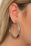 Curve Ball - Silver Earring