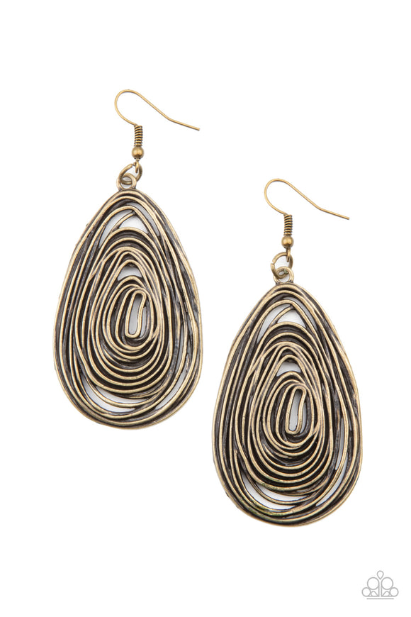 Rural Ripples - Brass Earrings