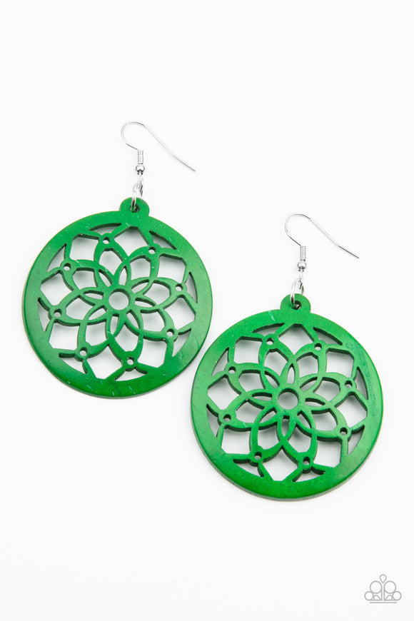 Mandala Meadow - Green Earrings