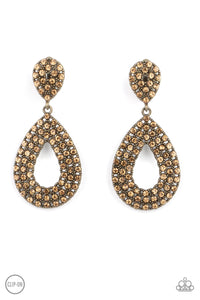 Pack In The Pizzazz - Brass Clip-On Earring