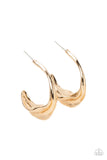 Modern Meltdown - Gold Hoop Earring