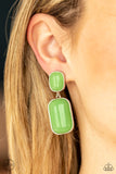 Meet Me At The Plaza - Green Clip-On Earring