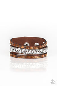 Rollin In Rhinestones - Brown Bracelet