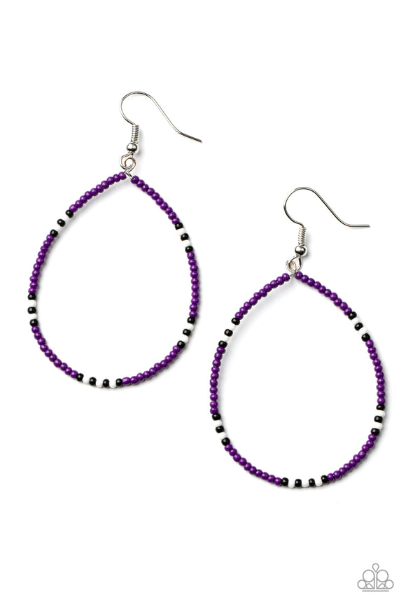 Keep Up The Good BEADWORK - Purple Earring