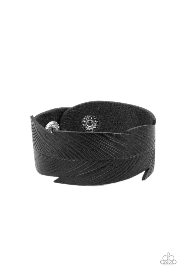 Whimsically Winging It - Black Bracelet