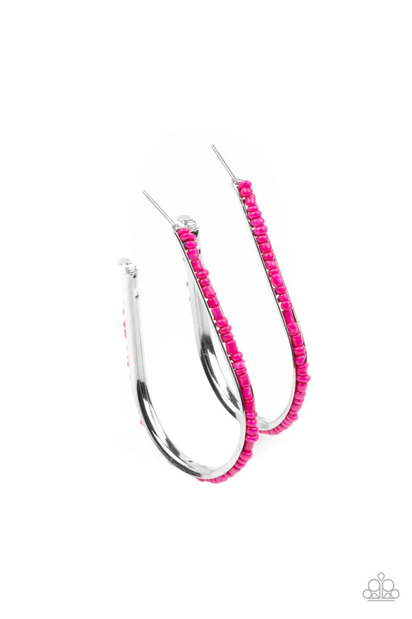 Beaded Bauble - Pink Earring