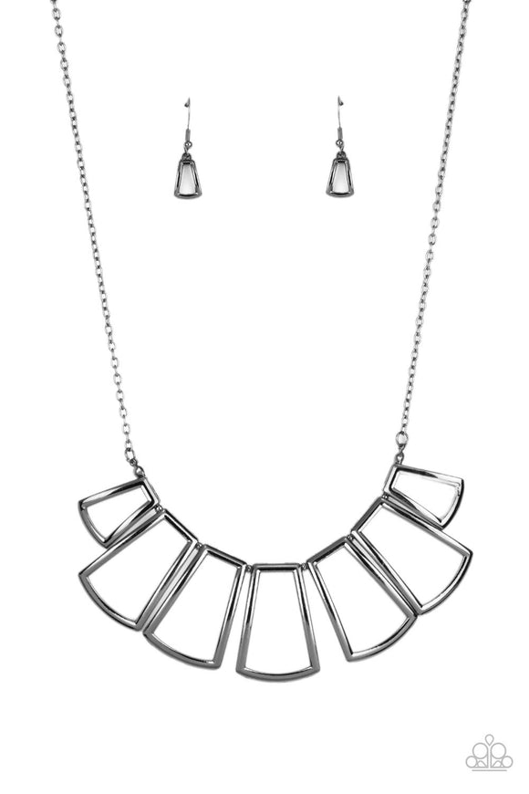 Full-Fledged Framed - Black Necklace