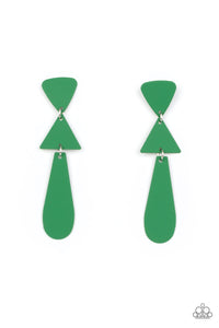 Retro Redux - Green Post Earring