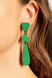 Retro Redux - Green Post Earring