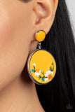 Embroidered Gardens - Yellow Earring