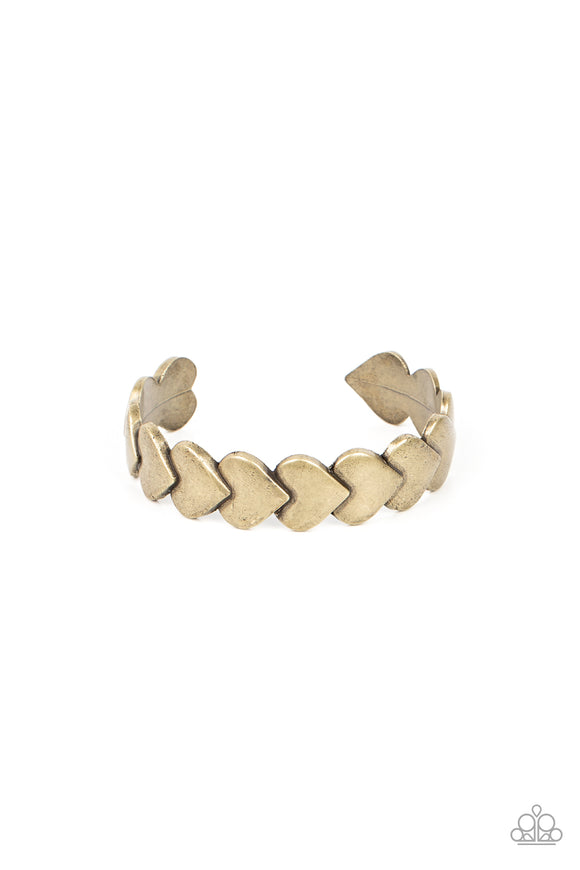 Hearts Galore - Brass Cuff Bracelet