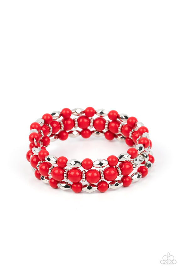 Colorfully Coiled - Red Bracelet