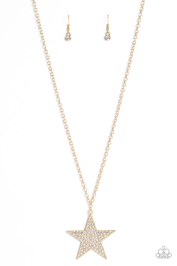 Rock Star Sparkle - Gold Necklace