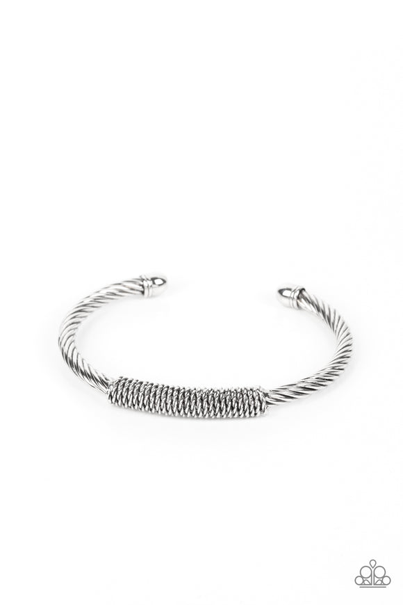 CABLE-Minded - Silver Cuff Bracelet