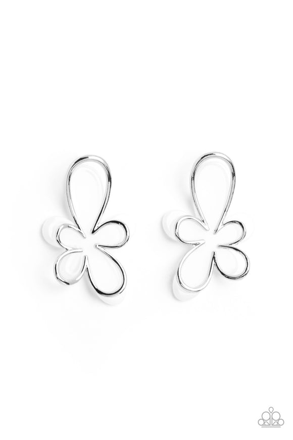 Glimmering Gardens - White Earring