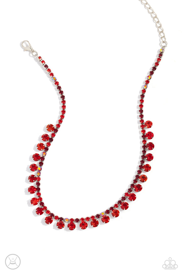 Ritzy Rhinestones - Red Necklace