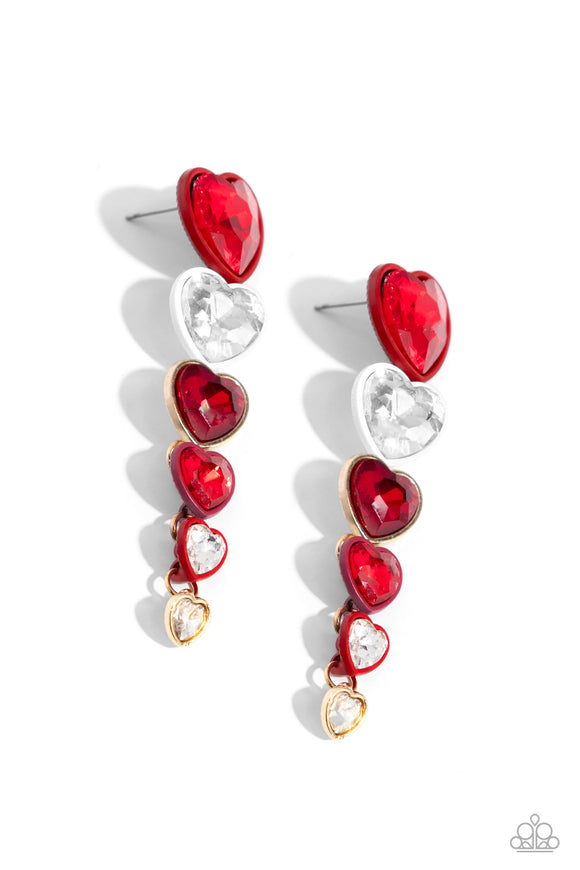 Cascading Casanova - Red Earring